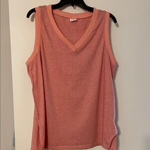 Women's Sleeveless V-Neck Top - Coral